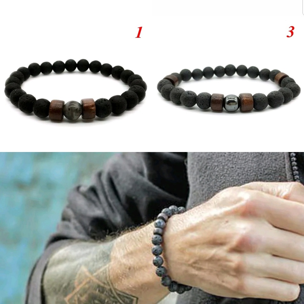 Bracelet Healing Lava Rock Buddha Hamsa